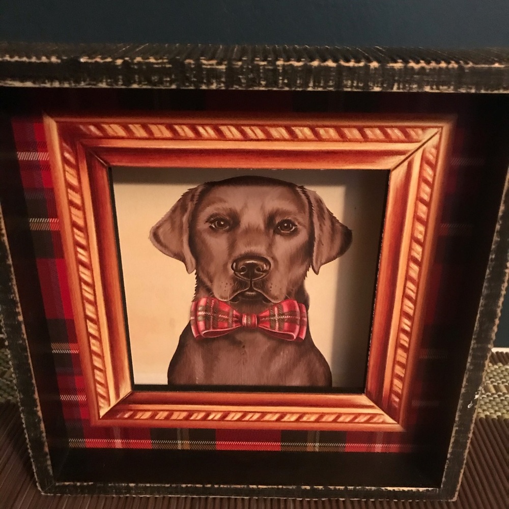 NEW Lab Dog Wood Box Picture